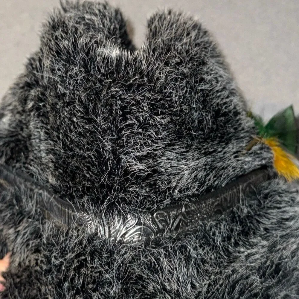 Vintage Dobbs Fifth Avenue Gray Fur Fedora Hat Feather Accent USA Made Size 7 1/